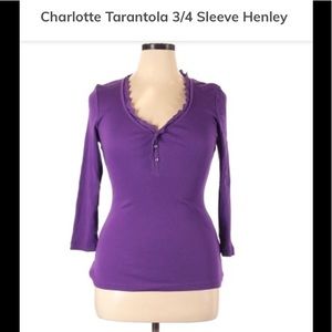 💜Y2K Charlotte Tarantola Purple Henley- Medium